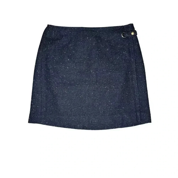 Banana Republic Petite 0 Wool Blend Black Mini Skirt With Speckled Design - Picture 1 of 6